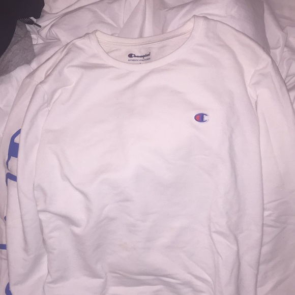 Champion Tops - white champion crewneck